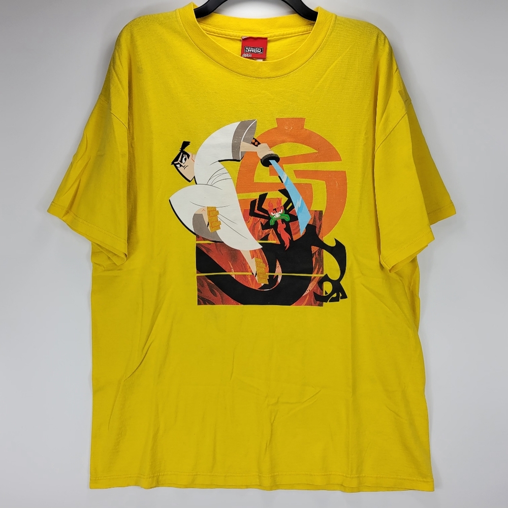 Samurai Jack Aku Cartoon Network Vintage Y2K TV Anime Promo Shirt Mens XL Rare